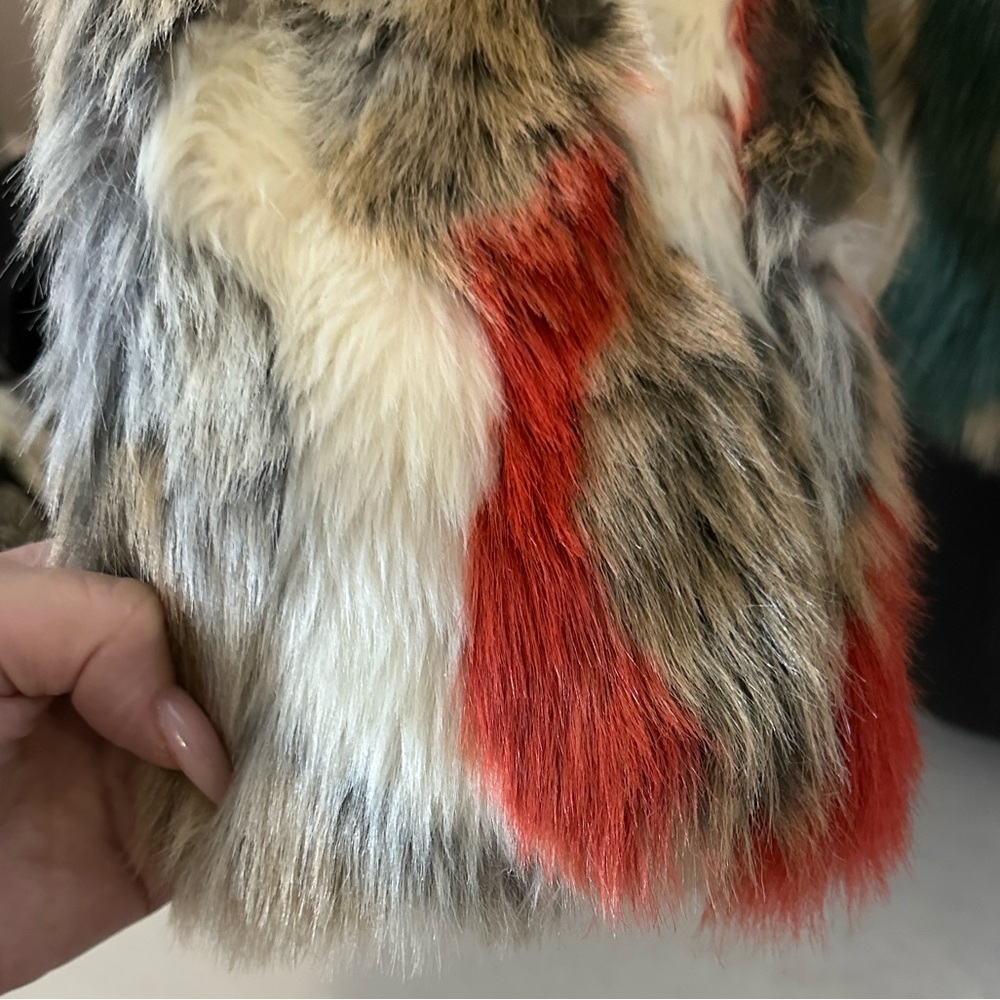 Hot & Delicious Colorful Faux Fur Jacket large - Picture 7 of 16